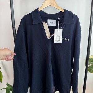 Les Deux Navy Long Sleeve Polo Shirt